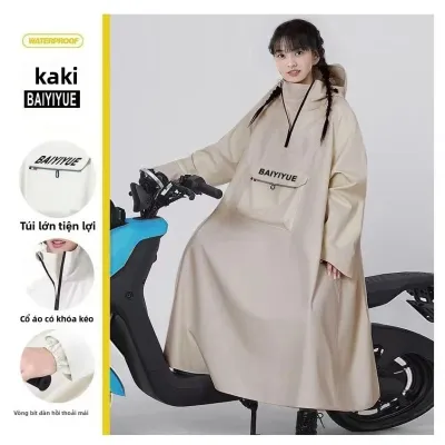 Áo Mưa vải OXFORD Một Người Nam Nữ Áo Mưa Trùm Kín Người siêu bền siêu chống thấm Có túi an toàn đi xe máy xe điện