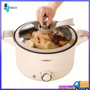 [ VKTECH ] Electric Cooking Pot Stainless Steel Liner Small Electric Hot Pot for Ramen Noodles Soup Home Travel Gifts