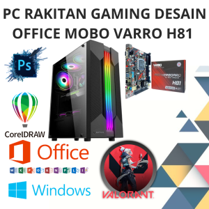 CPU PC KOMPUTER GAMING / EDITING DESAIN GRAFIS CORE i5-4590 MB H81 VARRO RAM 16GB NVME 256GB VGA 4GB 128BIT