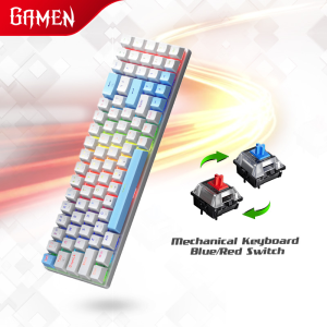 ROBOT WORKMATE III Mechanical Keyboard Gaming Kabel Rainbow Lighting Backlit Gaming Wired Compact Portable 87 Keys Red Switch Garansi 1 Tahun