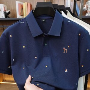 High Quality Man Summer Short-Sleeved Polo Shirt Lapel Button Multi-pattern Puppy Embroidery Ventilate Business Casual MensWear2026