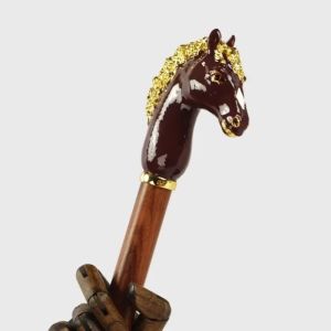 Sacesr Luxury Umbrellas Retro Art Creative Long Handle Umbrellas Horse Head Handle All Weather Umbrella Household Merchandises Y5R7K