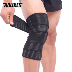 Bó Gối Quấn Thể Thao AOLIKES 1516 Chính Hãng 2 Màu Đen Xám Trắng Freesize