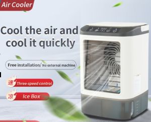 Compact 900ml USB Rechargeable Air Cooler with Dual Cool Mists & 7 LED Lights