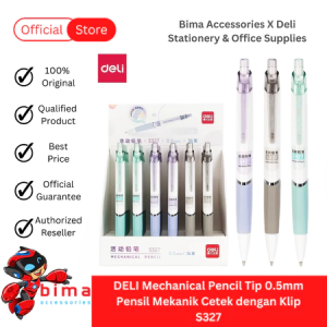 DELI Pensil Mekanik 0.5 Mechanic Mechanical Pencil Tip 0.5mm with Clip dengan Klip S327