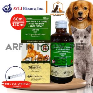 Free 3cc Syringe 60ml 120ml Livotine Dog Cat All Stages Adult Kitten Puppy Liver Pet Supplement