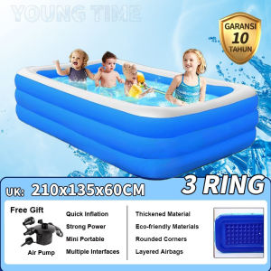 Inflatable Swimming Pool For Kids Rectangular Random Pattern With Air Pump