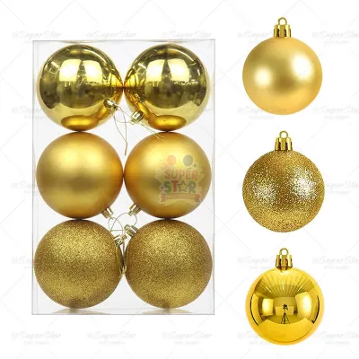 6pcs White Christmas Balls Ornaments Plastic Christmas Decorations Shatterproof Glitte Pearl Balls For Xmas Tree Hanging Onraments