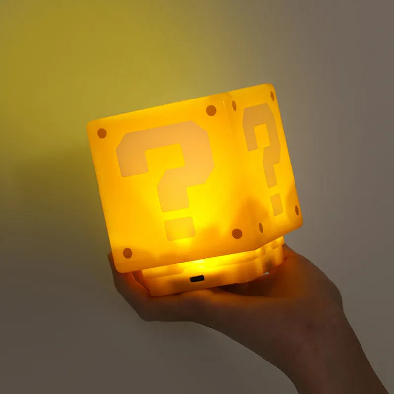 Cofeymera Super Bros Question Block Night Light – USB Powered, With Gold Coin Sound Effect, Perfect Desk Lamp For Kids & Game Fans