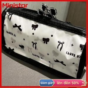 Ministar Phim hoạt hình mờ bút chì trường hợp nhiều lớp dọc công suất lớn văn phòng phẩm lưu trữ túi trường cung cấp túi mỹ phẩm