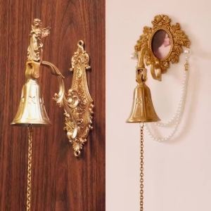 xpkQ Nordic Brass Bell Luxurious Retro Exquisite Wall Accents Living Room Entrance Creativity Doorbell Home Decoration Ornaments Q3P9R