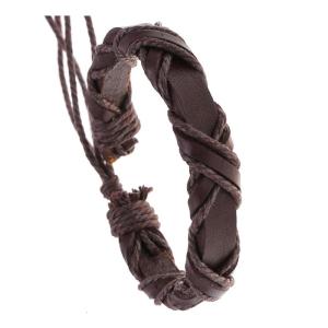 Vintage Styles Handwoven Sturdy PU Leather Bangle for Men and Women Portable for Everyday Wear and Special Occasions