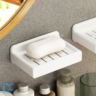 Kệ xà bông dán tường khay kệ xà phòng nhà tắm bằng nhựa treo tường chịu lực Living C