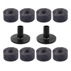 8Pcs Professional Cymbal Stand 25mm Felt Washer + 2Pcs Cymbal Sleeves Replacement for Shelf Drum Kit 2 Colors