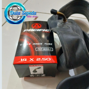 BAN DALAM SELIS SEPEDA LISTRIK UKURAN 14 X 2.50UKURAN 14 X 2.50 PENTIL BENGKOK