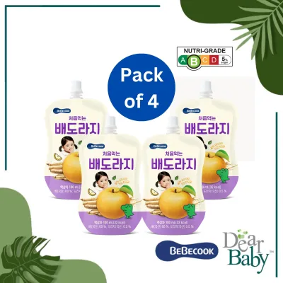 4 x BeBecook Brewed Korean Golden Pear Drink w Bellflower Root 100ml