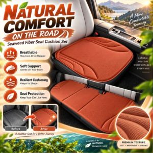 JMY Seaweed Fiber Car Seat Cushion Breathable Non Slip Car Seat Pad Comfortable Car Cushion Car Accessories