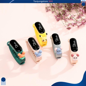 TJS Jam Tangan Digital Elektronik Tahan Air Led Rubber Motif Kartun Anak Laki laki Perempuan Pria Wanita Couple Dewasa Semua Umur Gelang JA006