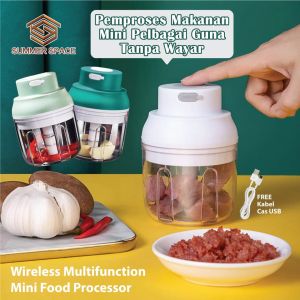 Pemproses Makanan Mini Pelbagai Guna Tanpa Wayar Cas USB | Wireless USB Charging  Multifunction 250ml Mini Food Processor