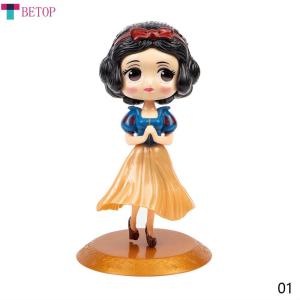 Teabelle 1pcs Princess Figure Ornaments Cake Topper Kids Birthday Party Decoration Cute Ornaments with Base Cake Decor Doll