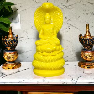 Tượng thần rắn che trở đức phật đức thích ca bằng đá đúc (nhiều màu sắc). Trang trí trên ô tô tiểu cảnh bonsai ghép lũa để bàn trà phòng khách bàn làm việc thờ thần tài…