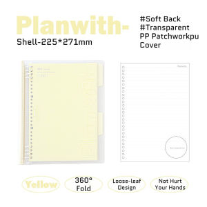 B5 Notebook 8 Holes Binder Notepad Loose leaf Notebook With Line Leather Spine Writing Book PP Cover