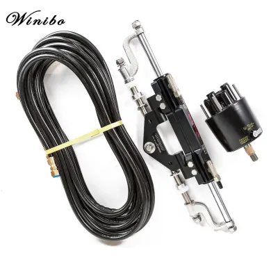 Winibo Outboard Hydraulic Steering Kit for Outboard Engines up to 300HP with Helm Pump Cylinder and Tubes Kits ZA0350