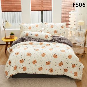 [FS06 褐色小熊] 2500TC Luna Milk Bedsheet 牛奶丝棉床单