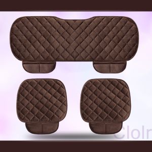Car Seat Cover Universal Plush Non Slip Front Rear Seat Mat Cushion Set Chair Protector Car Interior Accessories