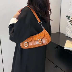 Phong cách của phụ nữ nách túi với không gian rộng rãi Túi đeo vai bằng da PU bên Satchel Túi xách phụ kiện thời trang giản dị