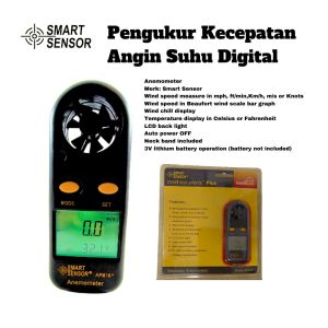Anemometer Alat Pengukur Kecepatan Angin Suhu Digital Thermometer Smart Sensor AR816