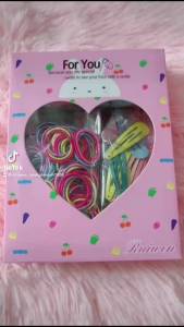 Hộp dây buộc tóckẹp tóc 780 chi tiết cho bé siêu xinh(Kèm hộp màu hồng)