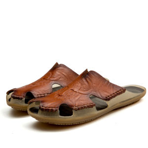 Sepatu Fashion Musim Panas Sendal Gunung Kasual Pria Sandal Hiking Kulit Sandal Slide/Sandal Pria Terbaru Import 021