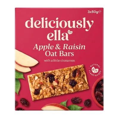 Deliciously Ella Apple Raisin and Cinnamon Oat Bars Multipack (3X50G) by Atasco