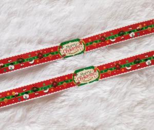 Pita Natal 8.5x48cm Dus Toples Hampers Parcel isi 10 pita campur motif Christmas