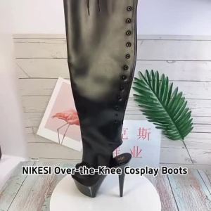 6inch-15cm European American Style Winter Over-the-Knee High Heel Boot Factory Direct Black Color Zip Free Size Thin Heel Head
