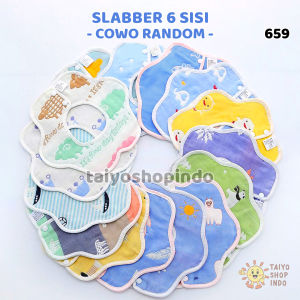 TAIYO Slabber Bayi 6 Sisi Adjustable Celemek Makan Bahan Kain Katun Gauze Bib Anak Lap Handuk Bersih