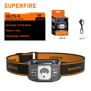 Đèn Pin Đội Đầu SUPERFIRE HL23-S Pin 5W 2000mAh Đèn Pha Siêu Sáng LED Có Thể Sạc Lại