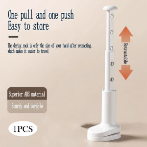 in hom Newest Retractable Folding Clothes Rack Travel Portable Hanger Hotel Indoor Drying Clothes Hanger