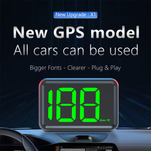 [UEB AUTO]GPS KMH MPH HUD Speed Meter Head Up Display Digital Speed Meter Gauge Big Font Speed for Car Golf Cart Bus Boat (KM/H green)