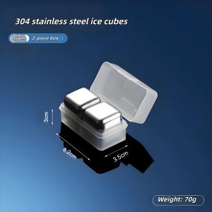 A Must-Have For Your Home Bar! Stainless Steel Ice Cube Set – Elevate Your Whiskey And Cocktail Tasting Experience.