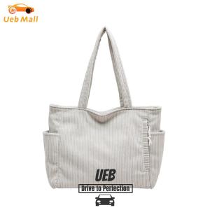 [UEB Mall] Women Corduroy Soft Underarm Bag Large Capacity Leisure Shoulder Bag Versatile Tote Handbag Travel Shopping Work Handbag