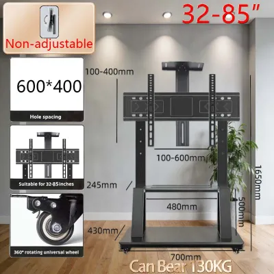 JAE KO Desktop TV Stand Universal 32-65 inch No Drill Tempered Glass Base Living Room Pendakap TV
