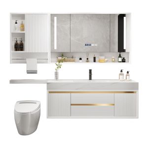 Rock Slab Basin Bathroom Cabinet Combination Bathroom Sink Washbasin Extension Toilet Solid Wood Washbasin