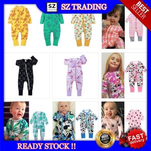 Ready Stock Bonds Inspired Kids Tales Jumpsuit Pyjamas Baby Long Sleeve Zipped Rompers Kids Sleepwear