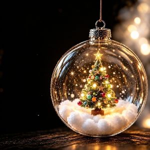 LFPLYQ Lightweight Christmas Ball Ornament Transparent 2D Flat Pattern 3D Acrylic Pendant Festive Hanging Bulb Durable Clear Sphere Bauble Winter Party