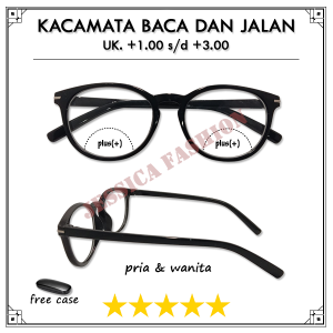 Lensa baca kryptok lensa kacamata plus normal BIFOCAL CRYPTOK (LENSA JALAN & BACA) Ready Ukuran +1.00 sampai +3.00 Bentuk Oval Untuk PRIA WANITA Full Rim - FREE CASE