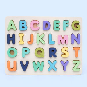 FU  Puzzle ABC dan Number Timbul Jumbo Murah Chunky Puzzle Anak Kayu 3D Puzzle Huruf dan Angka Jigsaw Wooden Mainan Edukasi
