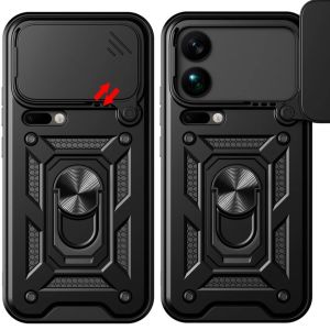 Slide Lens Armor Shockproof Phone Case For Xiaomi 17 Pro Max Mi 17 17Pro 5G Finger Ring Holder Cover
