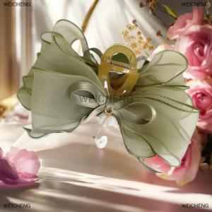 [COD] WEICHENG Forest System Bow Hair Clip Lily Of The Valley Floral Shark Clip For Women Super Sensen Hairpin Elegant Hair Accessories
